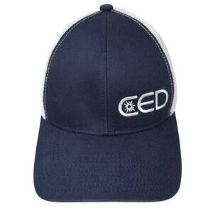 CED Snapback Trucker Hat Blue One Size Adjustable Mesh Back Embroidered BMP